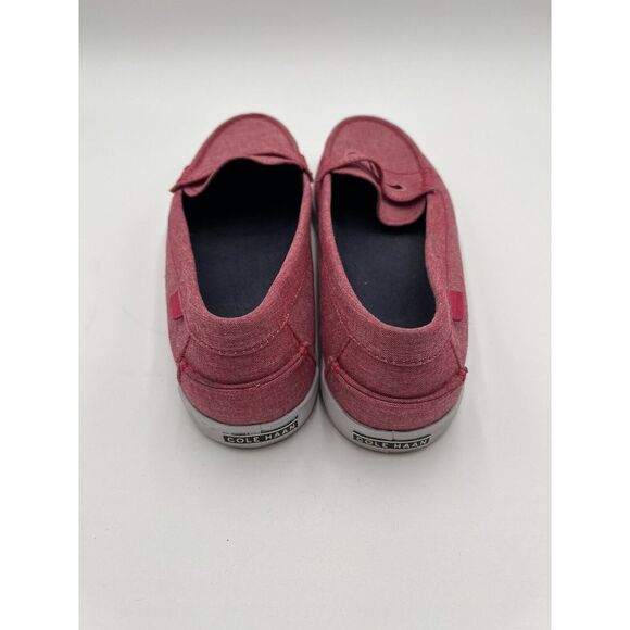 COLE HAAN Nantucket Penny Loafers Red Chambray/Optic White Shoes Women's 10 B - Picture 2 of 8